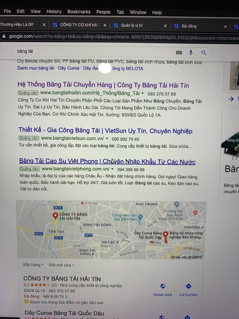 thương hiệu hải tín trên google